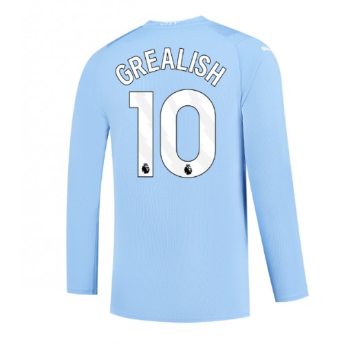 Moški Nogometni dresi Manchester City Jack Grealish #10 Domači 2023-24 Dolgi Rokav